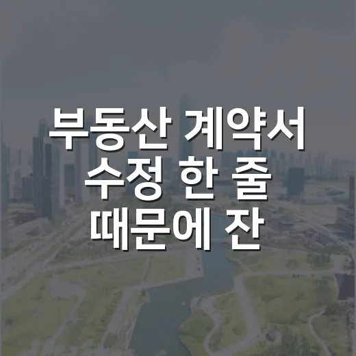 부동산 계약서 수정 한 줄 때문에 잔금이 밀릴 뻔했다 - 요약