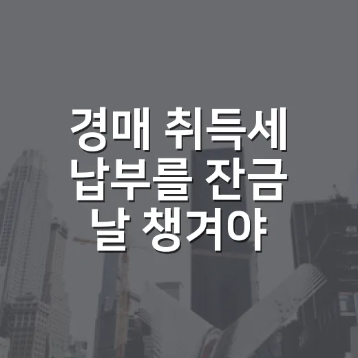 경매 취득세 납부를 잔금 날 챙겨야 했던 이유 - 요약