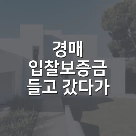 경매 입찰보증금 들고 갔다가 멈칫했던 날 - 요약