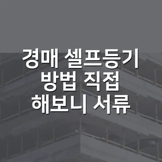경매 셀프등기 방법 직접 해보니 서류보다 순서가 어려웠다 - 요약