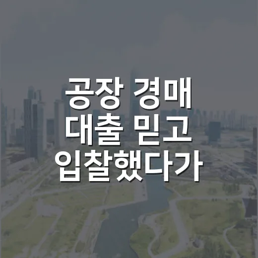 공장 경매 대출 믿고 입찰했다가 식은땀 난 날 - 요약
