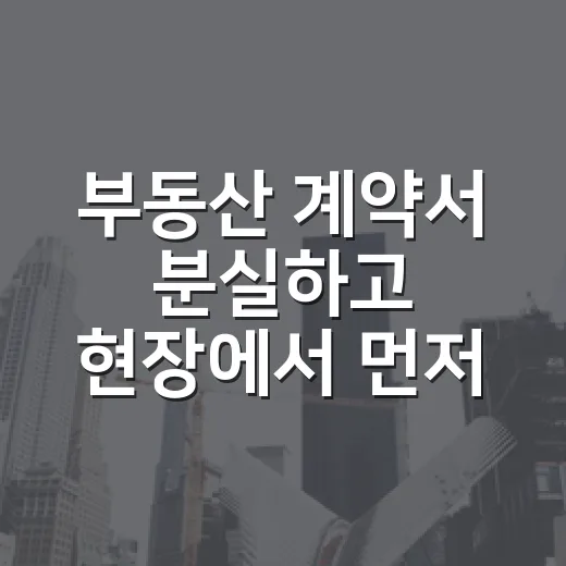 부동산 계약서 분실하고 현장에서 먼저 확인한 것 - 요약