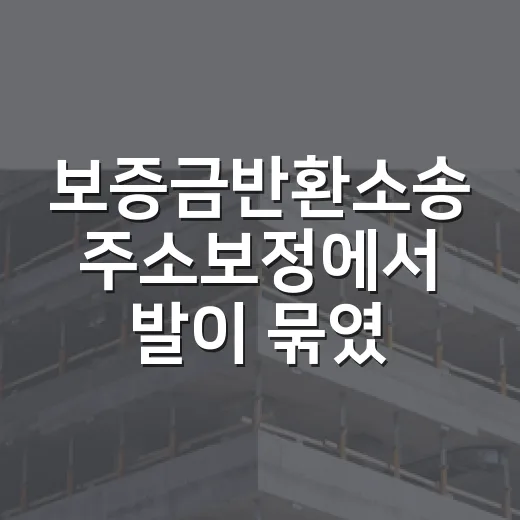 보증금반환소송 주소보정에서 발이 묶였던 날 - 요약