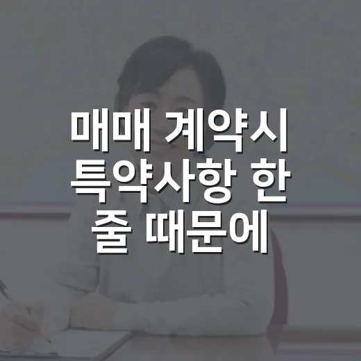 매매 계약시 특약사항 한 줄 때문에 잔금이 막혔다 - 요약