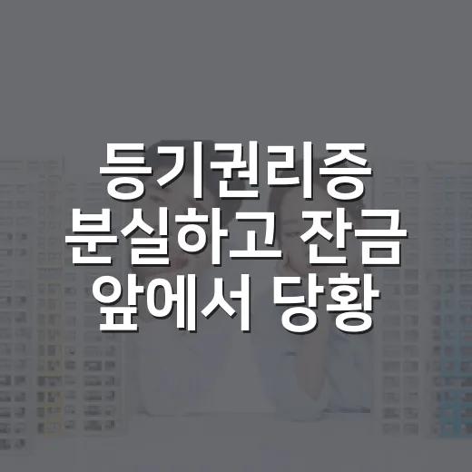 등기권리증 분실하고 잔금 앞에서 당황한 이야기 - 요약