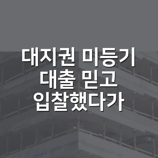 대지권 미등기 대출 믿고 입찰했다가 멈칫한 날 - 요약