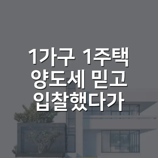 1가구 1주택 양도세 믿고 입찰했다가 다시 계산한 날 - 요약