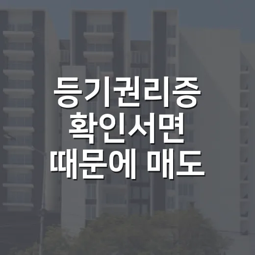 등기권리증 확인서면 때문에 매도 현장에서 멈칫했다 - 요약