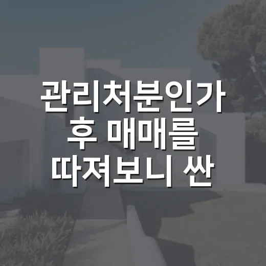 관리처분인가 후 매매를 따져보니 싼 게 아니었다 - 요약