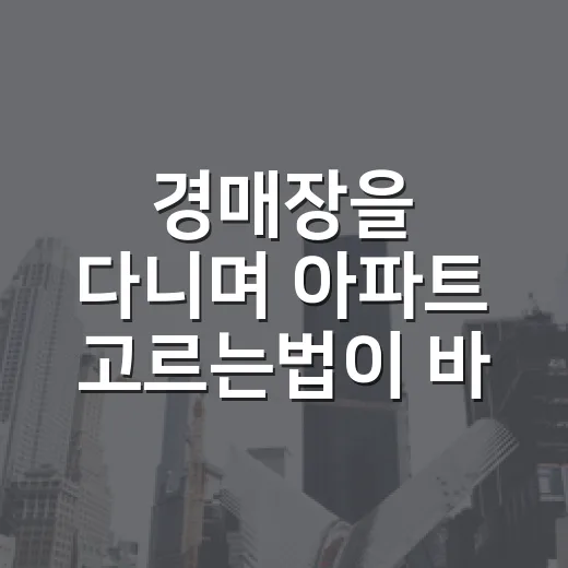 경매장을 다니며 아파트 고르는법이 바뀌었다 - 요약