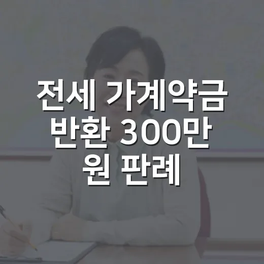 전세 가계약금 반환 300만 원 판례를 다시 읽었다 - 요약