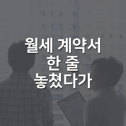 월세 계약서 한 줄 놓쳤다가 보증금이 묶였다 - 요약