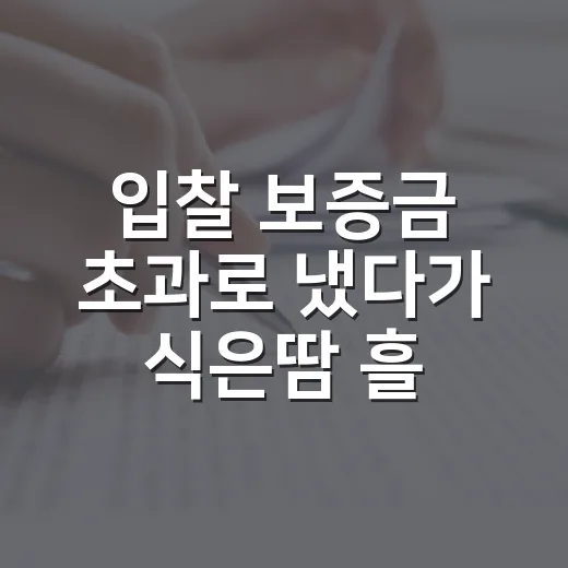 입찰 보증금 초과로 냈다가 식은땀 흘린 날 - 요약