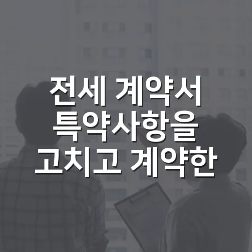 전세 계약서 특약사항을 고치고 계약한 이유 - 요약