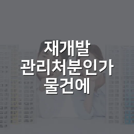 재개발 관리처분인가 물건에 입찰하려다 멈춘 이유 - 요약