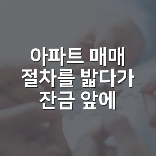 아파트 매매 절차를 밟다가 잔금 앞에서 멈춘 이유 - 요약