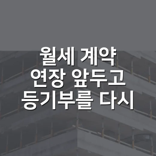월세 계약 연장 앞두고 등기부를 다시 봤더니 - 요약