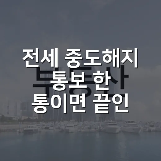 전세 중도해지 통보 한 통이면 끝인 줄 알았다 - 요약