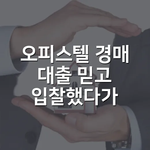 오피스텔 경매 대출 믿고 입찰했다가 계산을 다시 했다 - 요약