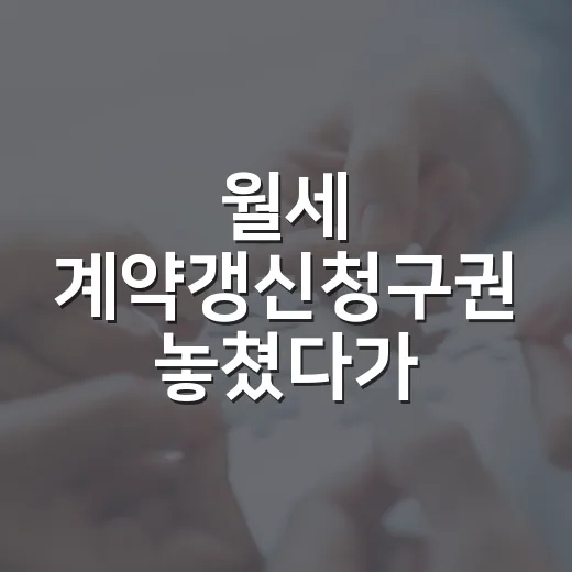 월세 계약갱신청구권 놓쳤다가 입찰장에서 멈칫했다 - 요약