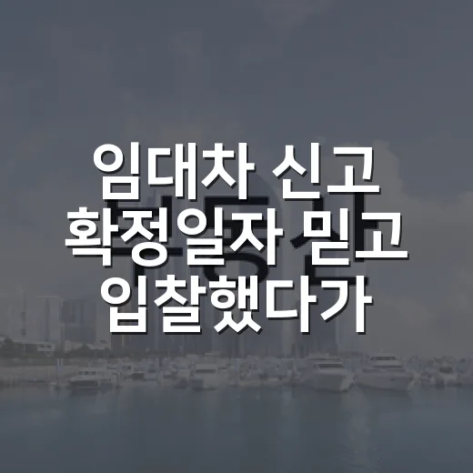 임대차 신고 확정일자 믿고 입찰했다가 멈춘 이유 - 요약