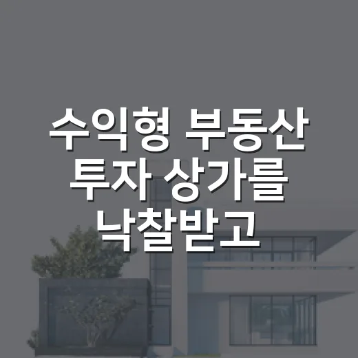수익형 부동산 투자 상가를 낙찰받고 계산이 달라졌다 - 요약