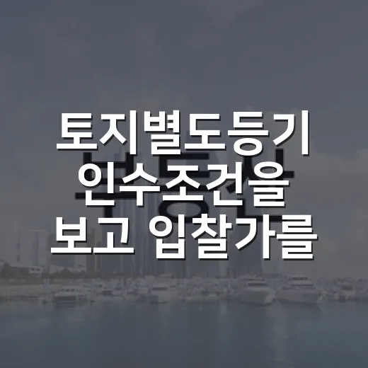 토지별도등기 인수조건을 보고 입찰가를 지웠던 날 - 요약
