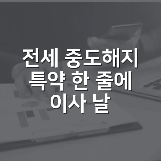 전세 중도해지 특약 한 줄에 이사 날짜가 꼬였다 - 요약