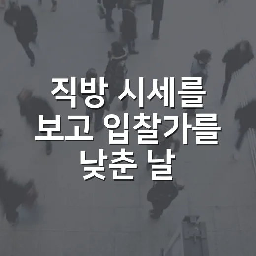 직방 시세를 보고 입찰가를 낮춘 날 - 요약