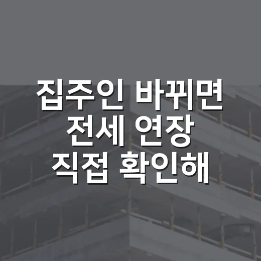 집주인 바뀌면 전세 연장 직접 확인해보니 - 요약