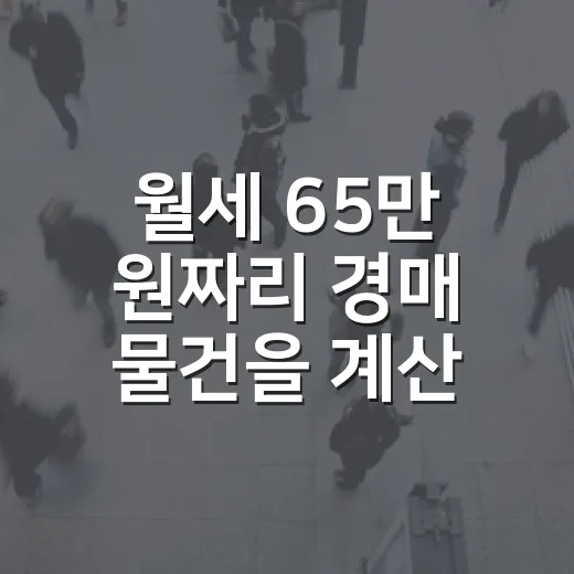 월세 65만 원짜리 경매 물건을 계산해봤더니 - 요약