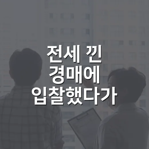 전세 낀 경매에 입찰했다가 계산을 다시 한 이유 - 요약