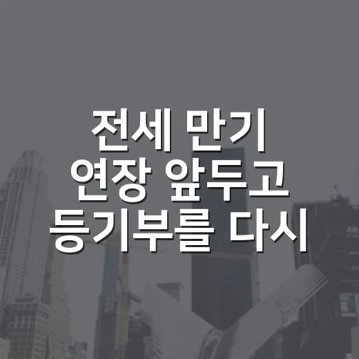 전세 만기 연장 앞두고 등기부를 다시 봤더니 - 요약