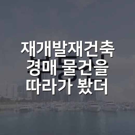 재개발재건축 경매 물건을 따라가 봤더니 - 요약