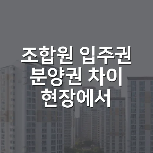 조합원 입주권 분양권 차이 현장에서 따져봤더니 - 요약