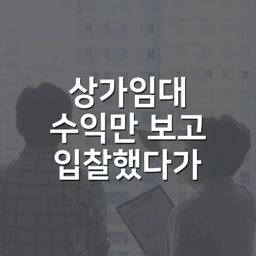 상가임대 수익만 보고 입찰했다가 다시 계산한 이야기 - 요약