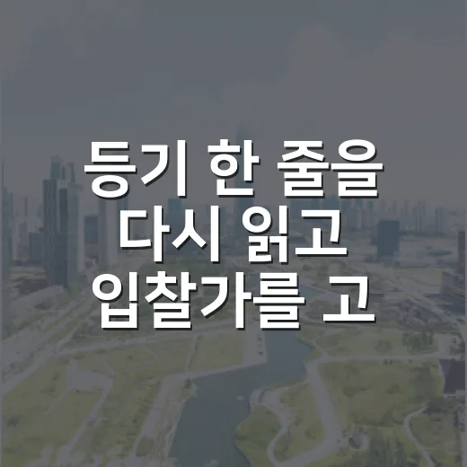등기 한 줄을 다시 읽고 입찰가를 고쳤다 - 요약