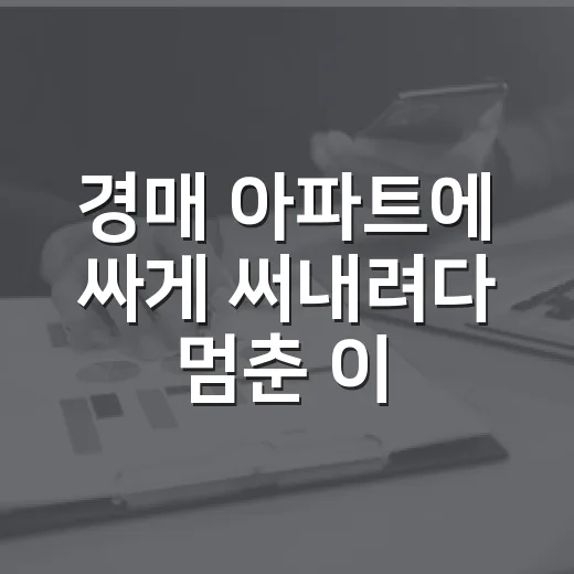 경매 아파트에 싸게 써내려다 멈춘 이유 - 요약