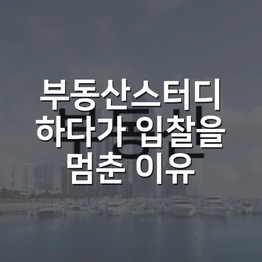 부동산스터디 하다가 입찰을 멈춘 이유 - 요약