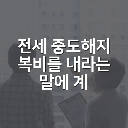 전세 중도해지 복비를 내라는 말에 계약서부터 다시 봤다 - 요약