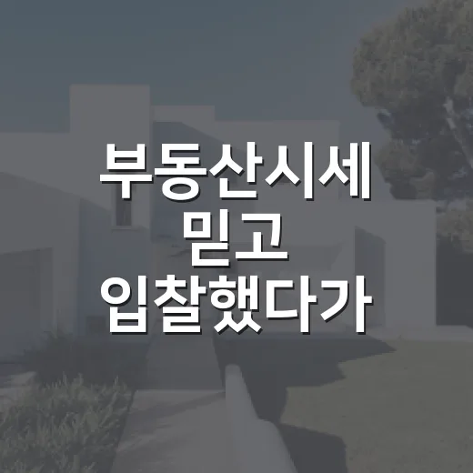 부동산시세 믿고 입찰했다가 다시 계산한 이야기 - 요약