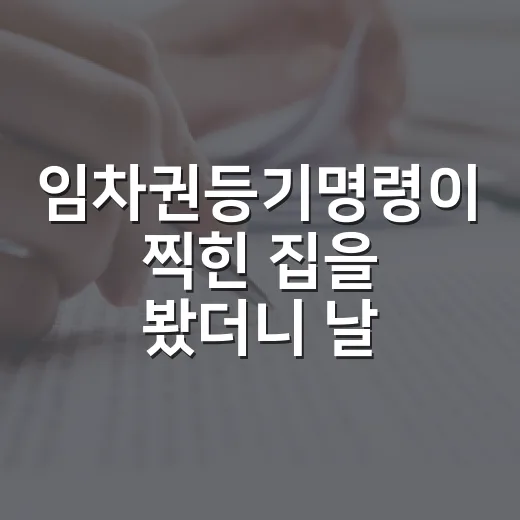 임차권등기명령이 찍힌 집을 봤더니 날짜가 달랐다 - 요약