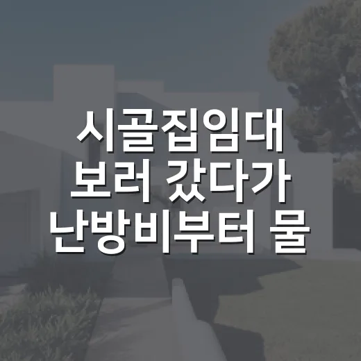 시골집임대 보러 갔다가 난방비부터 물었다 - 요약
