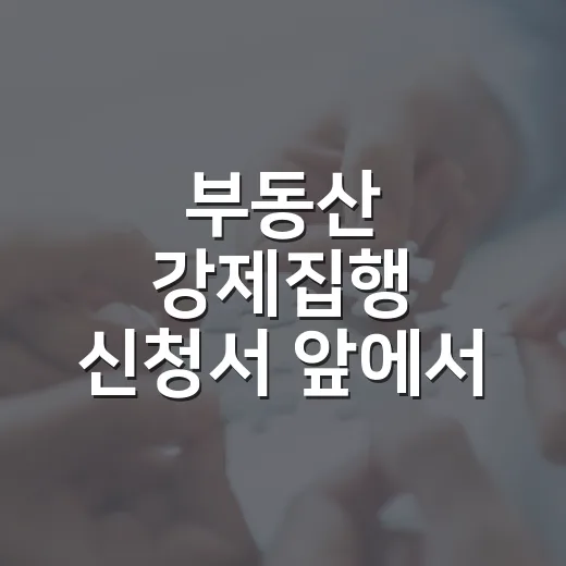 부동산 강제집행 신청서 앞에서 다시 확인한 것 - 요약