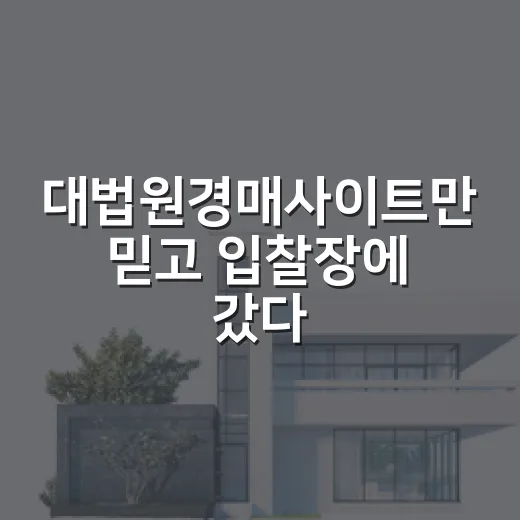 대법원경매사이트만 믿고 입찰장에 갔다가 멈춘 이유 - 요약