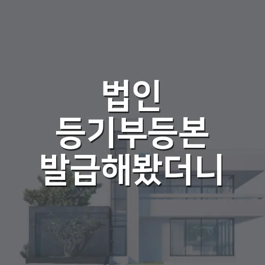 법인 등기부등본 발급해봤더니 낙찰 전 놓친 게 보였다 - 요약