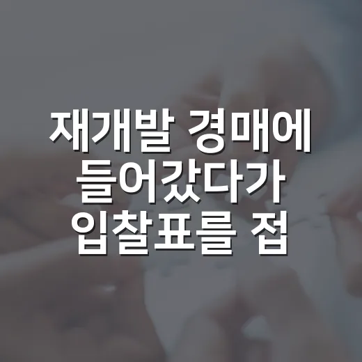 재개발 경매에 들어갔다가 입찰표를 접은 이유 - 요약