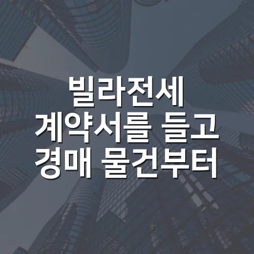 빌라전세 계약서를 들고 경매 물건부터 찾아본 이유 - 요약