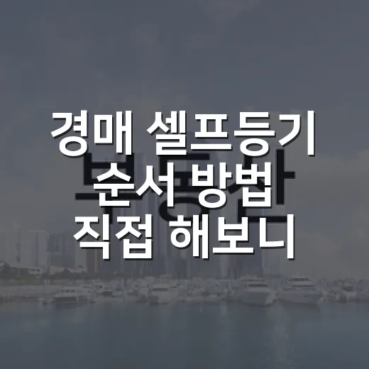 경매 셀프등기 순서 방법 직접 해보니 먼저 챙길 게 있었다 - 요약