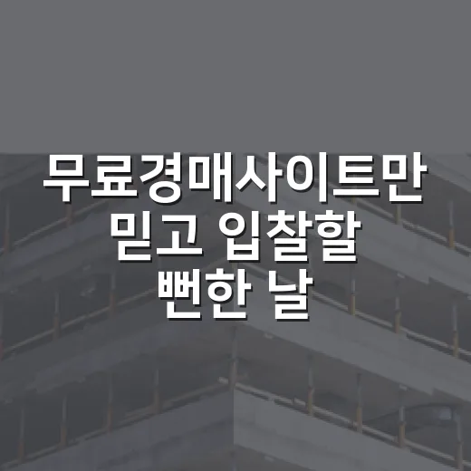 무료경매사이트만 믿고 입찰할 뻔한 날 - 요약
